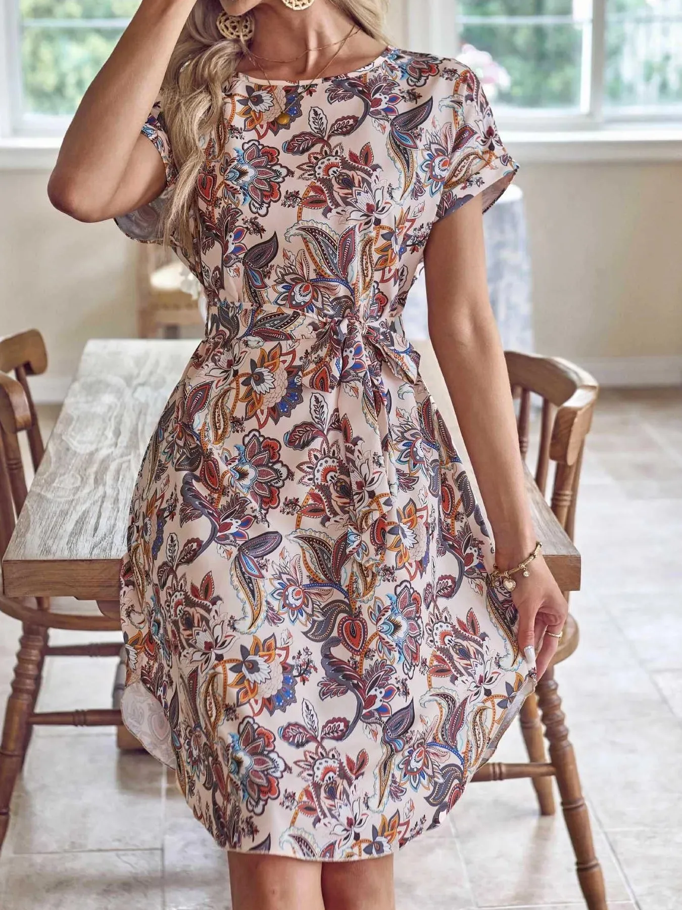 Printed Short Sleeve Casual Dress sold by Gigi Laurent