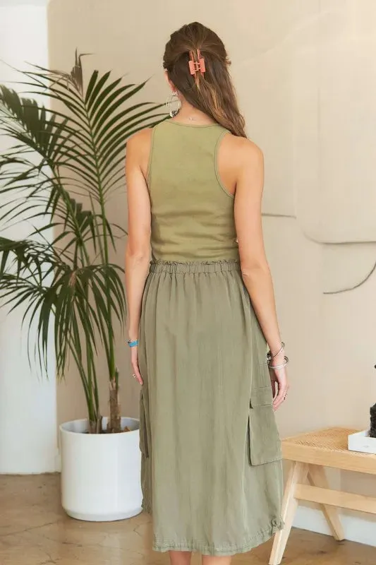 ADORA Drawstring Sleeveless Washed Dress sold by Gigi Laurent product image thumbnail 5