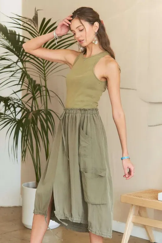 ADORA Drawstring Sleeveless Washed Dress sold by Gigi Laurent product image thumbnail 4