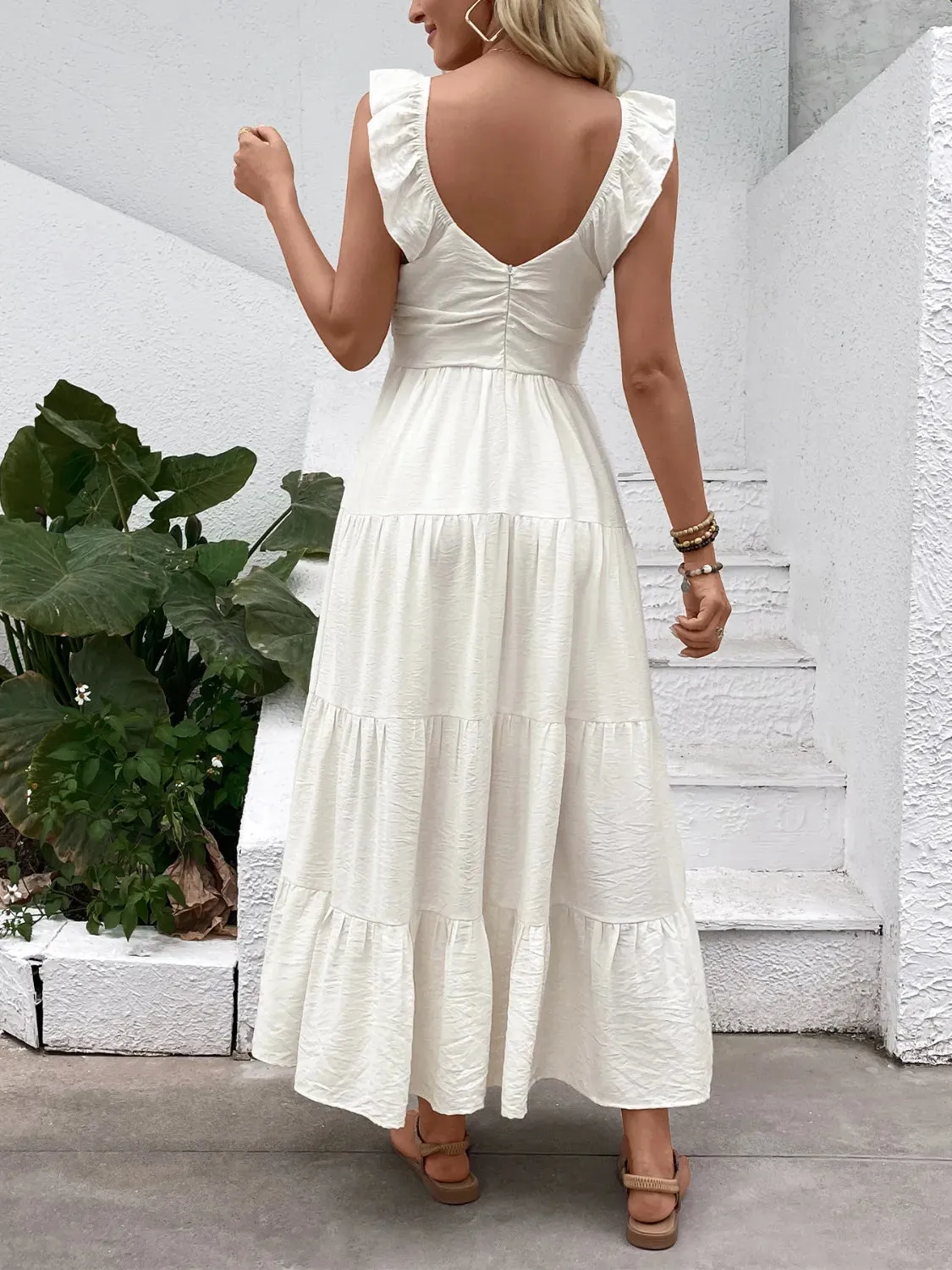 V-Neck Sleeveless Tiered Dress sold by Gigi Laurent product image thumbnail 4