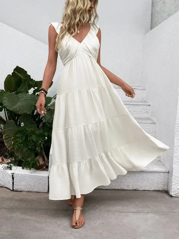 V-Neck Sleeveless Tiered Dress sold by Gigi Laurent