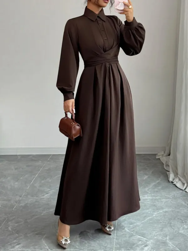 Long Sleeve Maxi Shirt Dress sold by Gigi Laurent