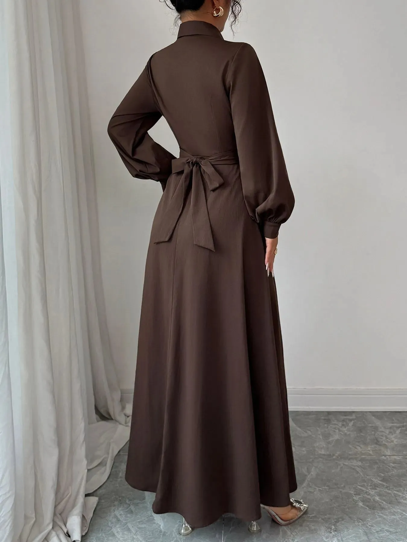 Long Sleeve Maxi Shirt Dress sold by Gigi Laurent product image thumbnail 5