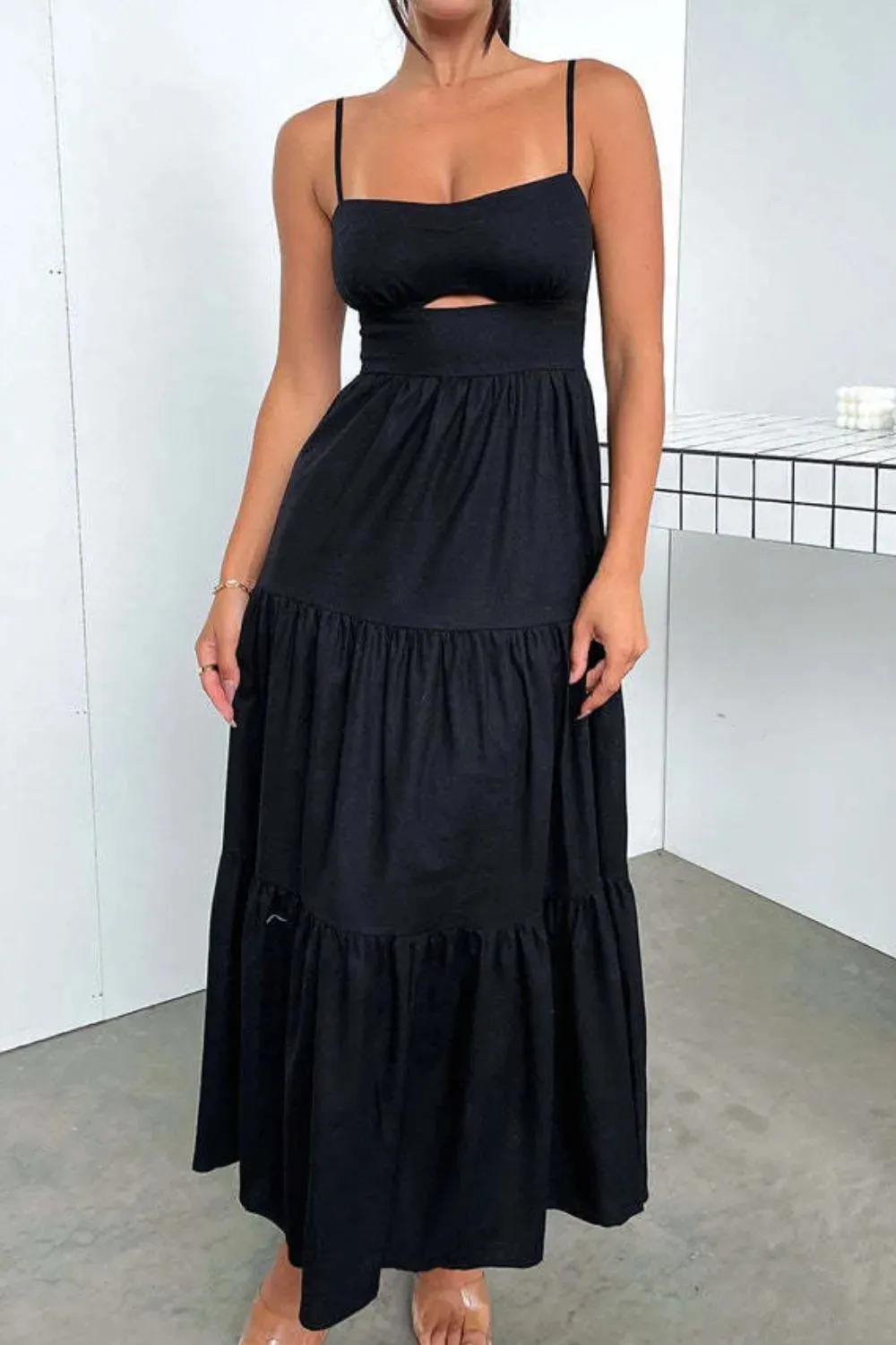 Cut-Out Tiered Dress with Spaghetti Straps sold by Gigi Laurent product image thumbnail 5