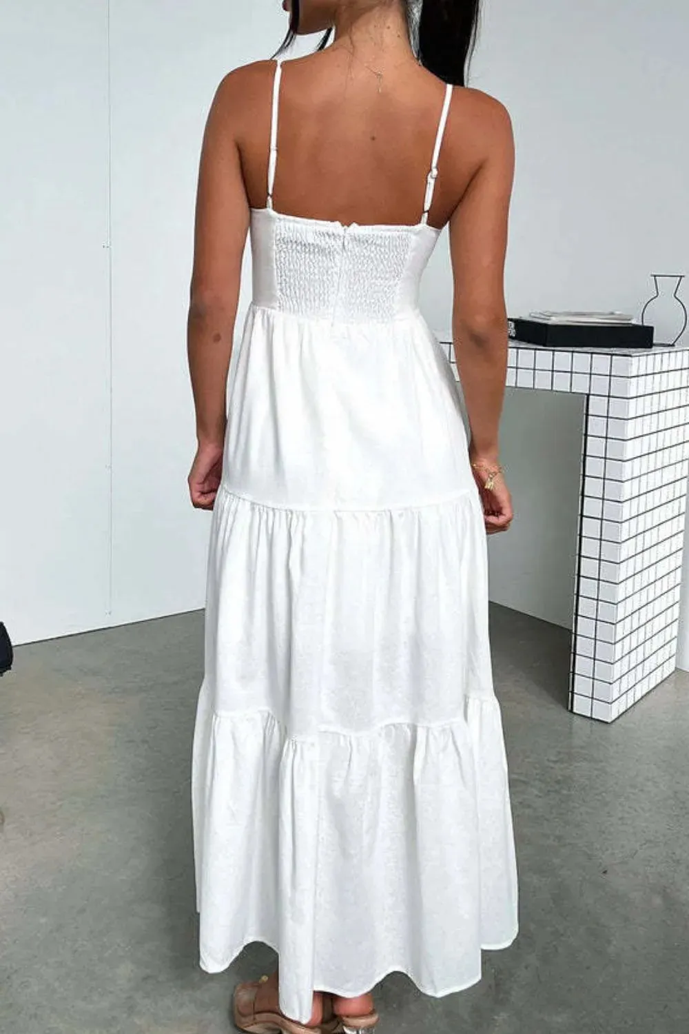 Cut-Out Tiered Dress with Spaghetti Straps sold by Gigi Laurent product image thumbnail 2