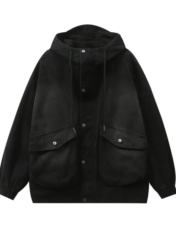 Men's Plus Size Drawstring Long Sleeve Jacket sold by Gigi Laurent