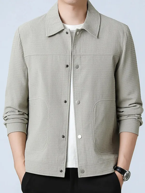 Men's Plus Size Textured Button-Up Casual Jacket sold by Gigi Laurent