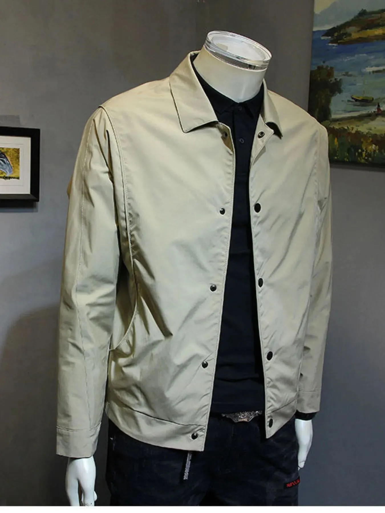 Men's Plus Size Snap Down Long Sleeve Jacket sold by Gigi Laurent product image thumbnail 3