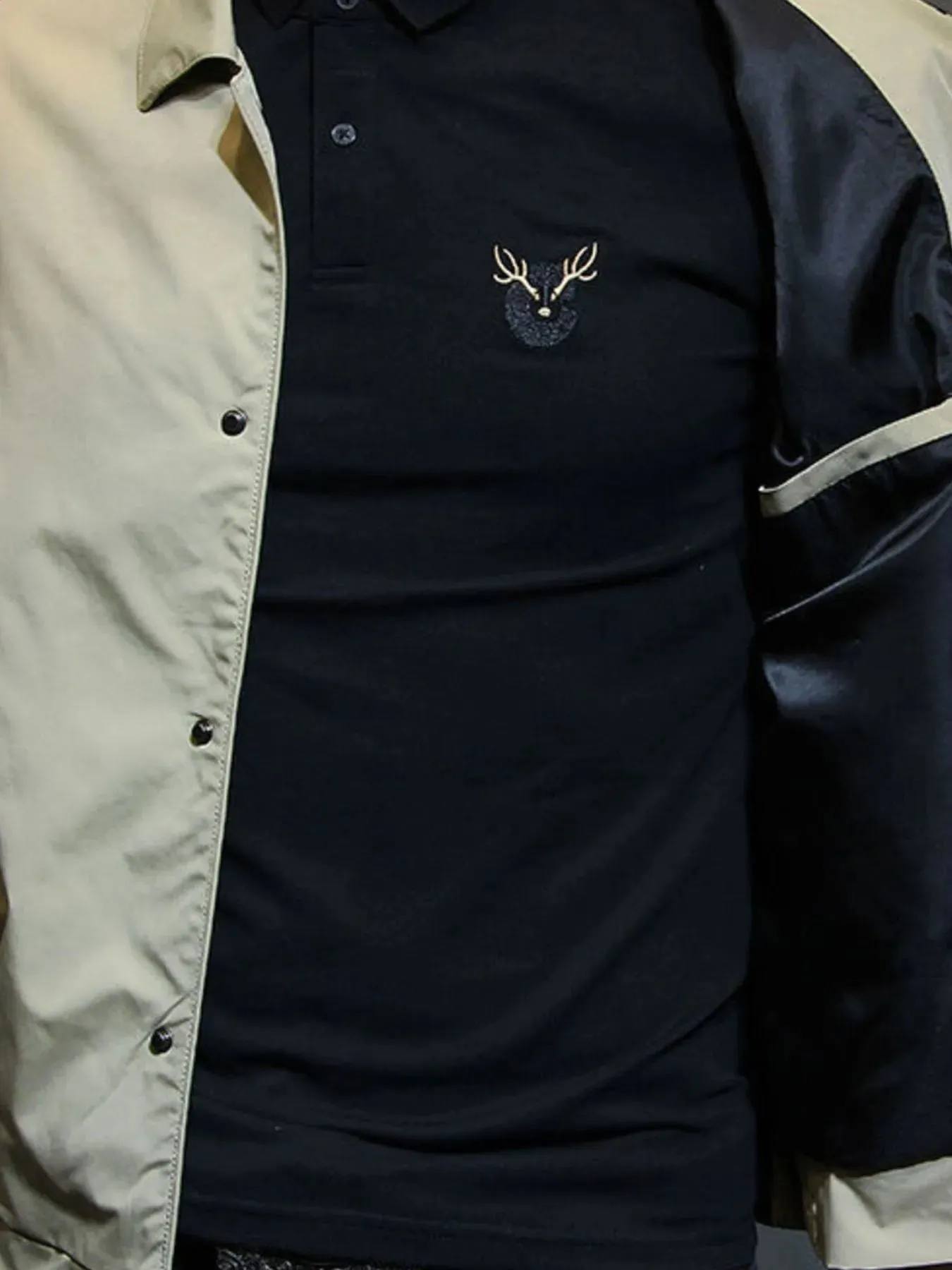 Men's Plus Size Snap Down Long Sleeve Jacket sold by Gigi Laurent product image thumbnail 4