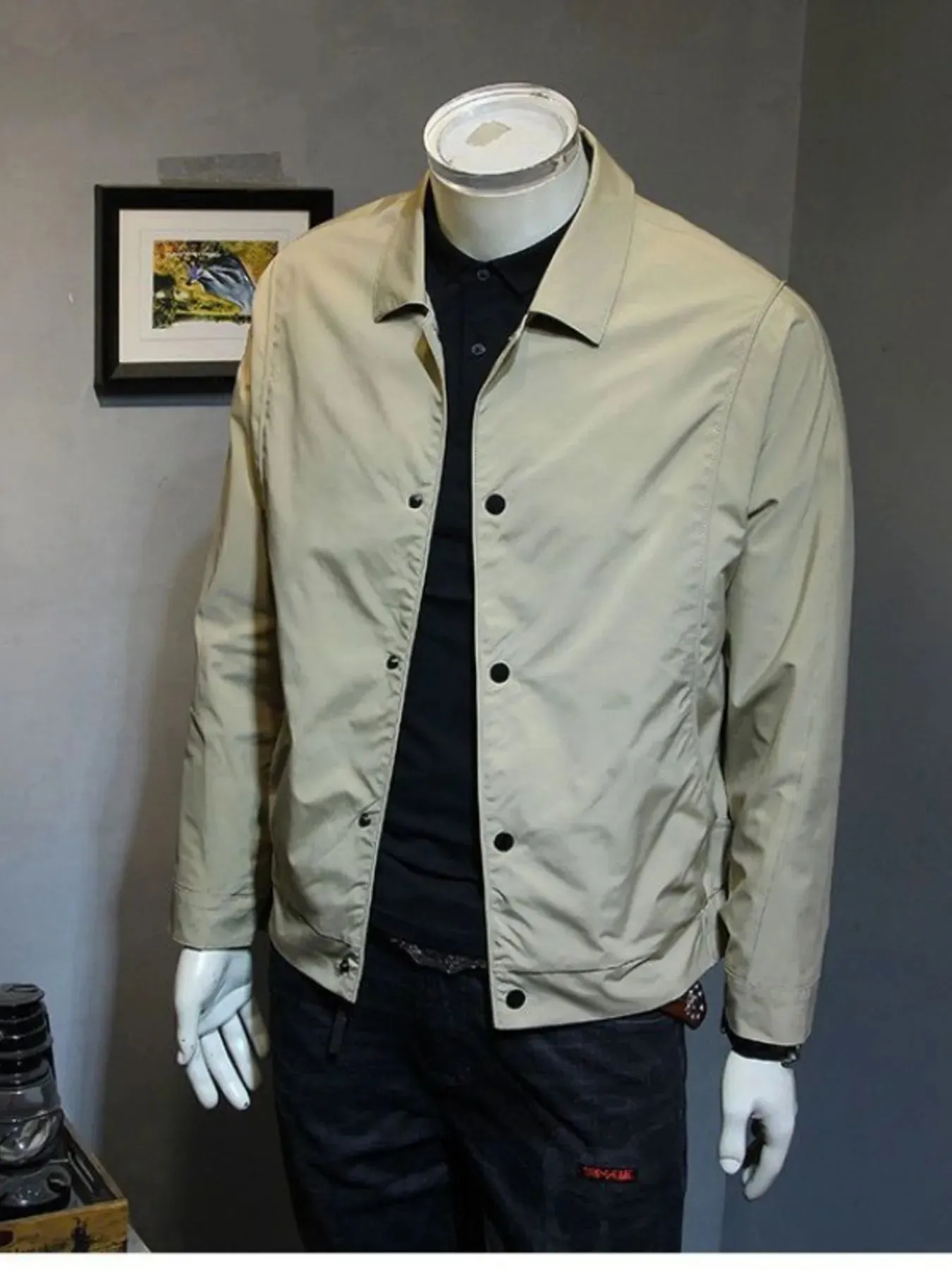 Men's Plus Size Snap Down Long Sleeve Jacket sold by Gigi Laurent