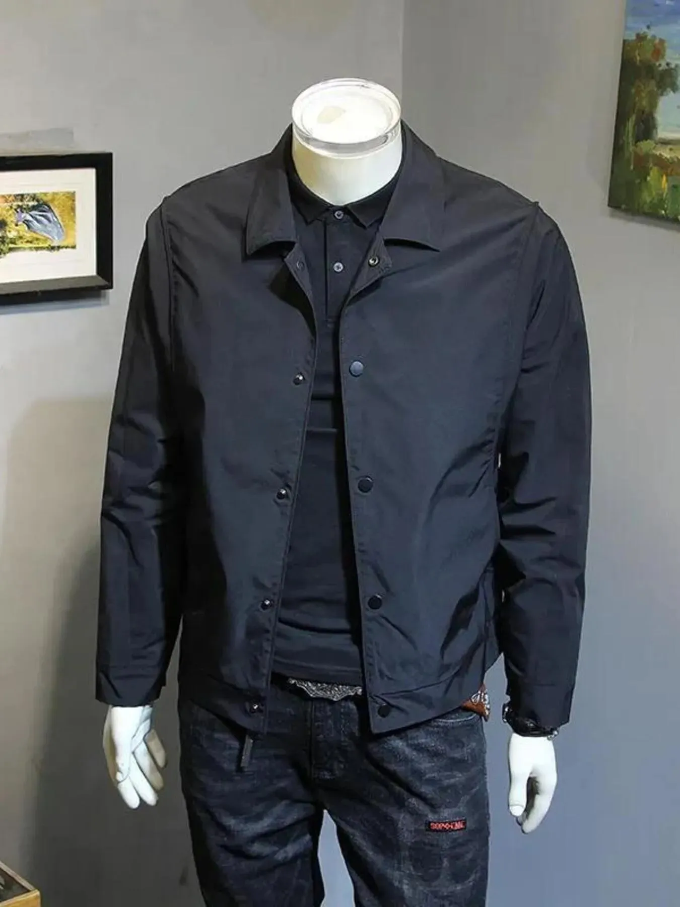 Men's Plus Size Snap Down Long Sleeve Jacket sold by Gigi Laurent product image thumbnail 2