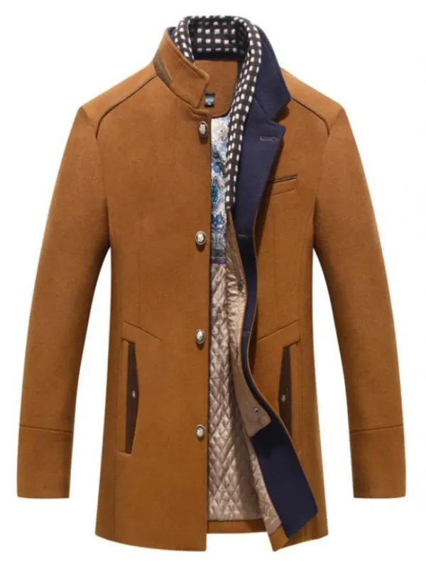 Men's Plus Size Quilted Inner Long Sleeve Coat sold by Gigi Laurent