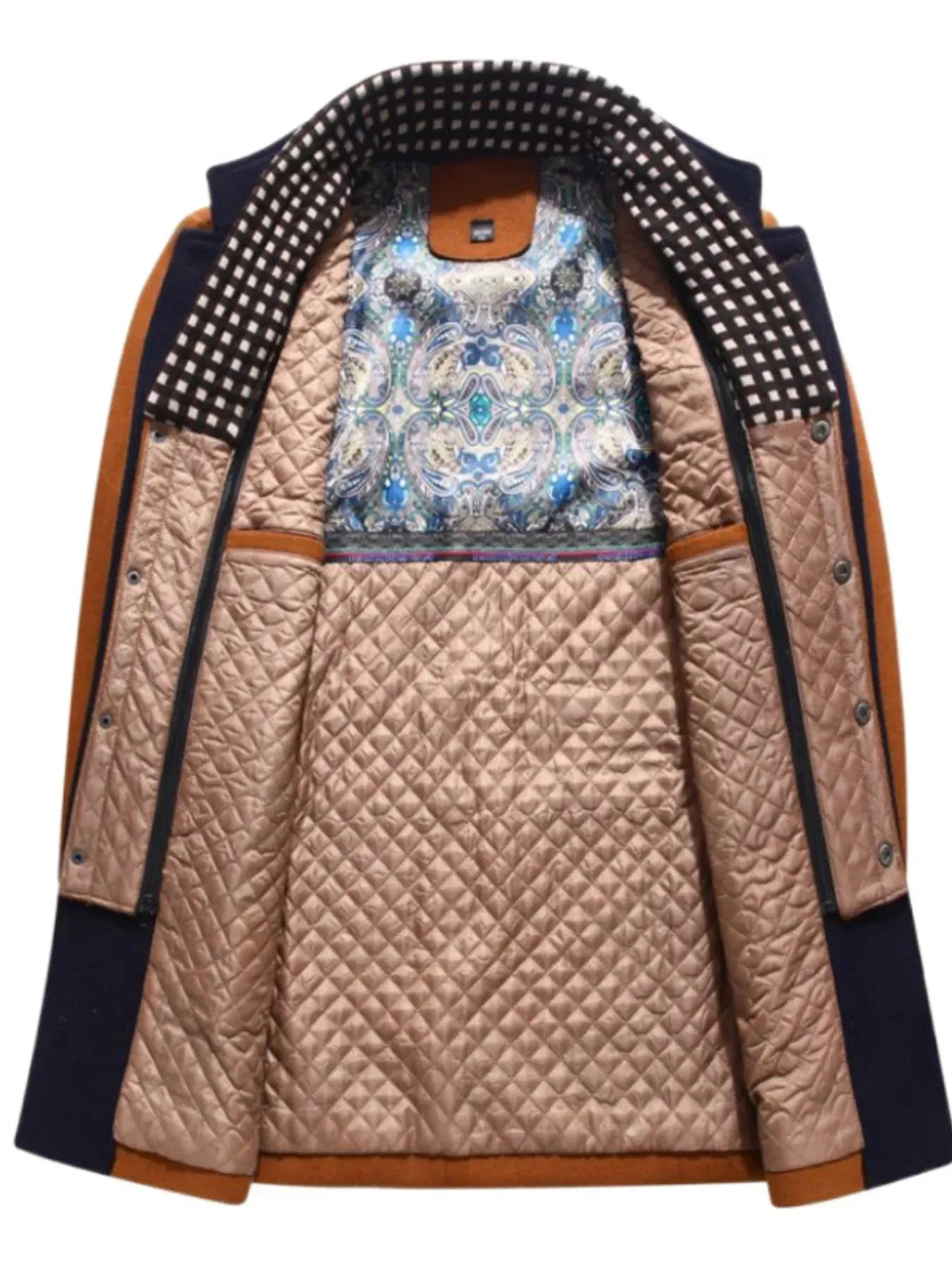 Men's Plus Size Quilted Inner Long Sleeve Coat sold by Gigi Laurent product image thumbnail 5