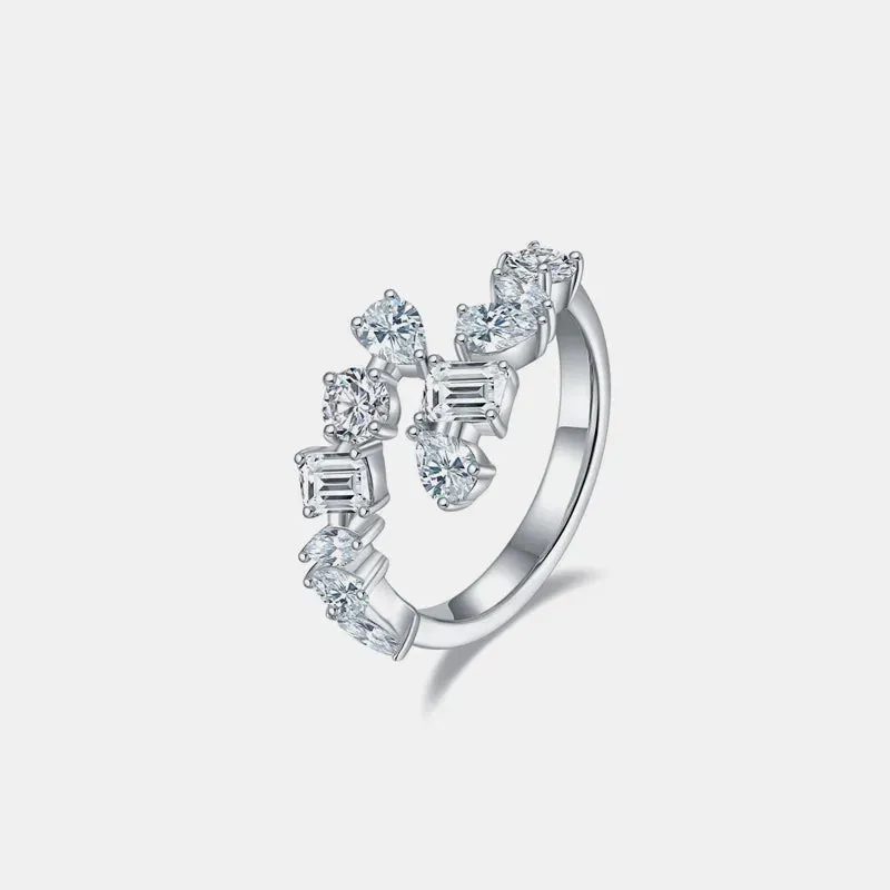 2.6 Carat Moissanite 925 Sterling Silver Bypass Ring sold by Gigi Laurent