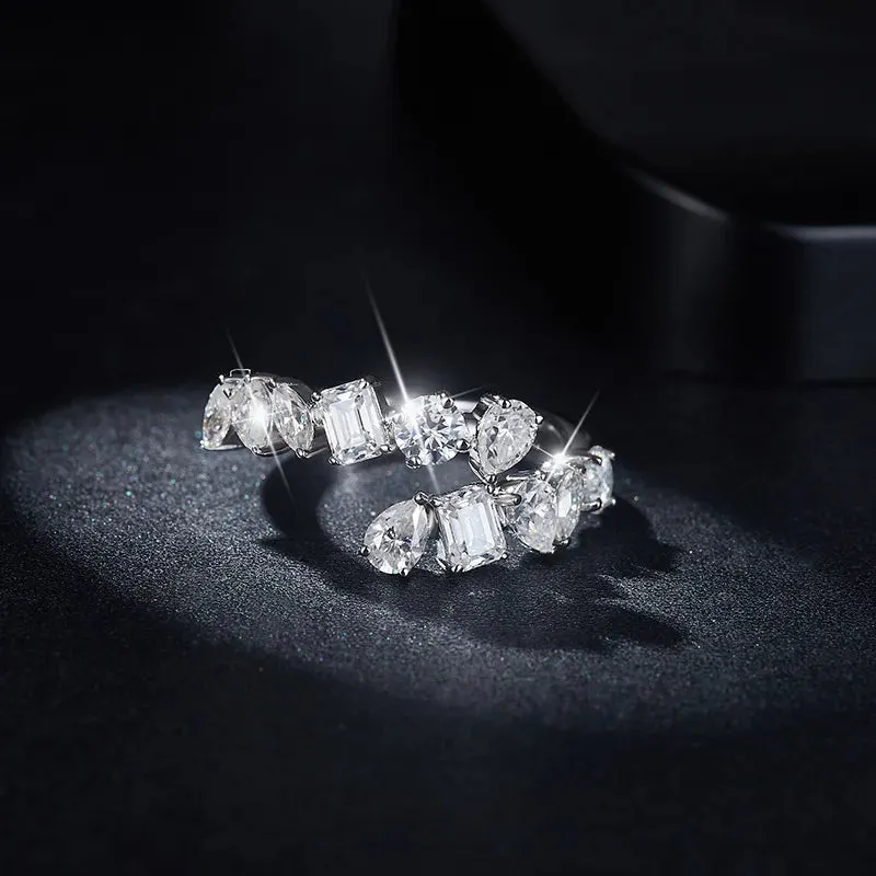 2.6 Carat Moissanite 925 Sterling Silver Bypass Ring sold by Gigi Laurent product image thumbnail 3