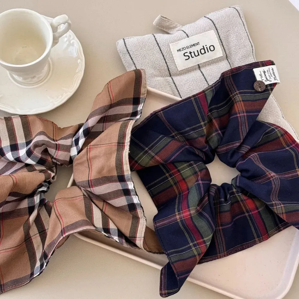 Contrast Plaid Elastic Hair Scrunchy sold by Gigi Laurent