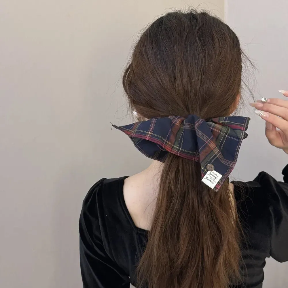 Contrast Plaid Elastic Hair Scrunchy sold by Gigi Laurent product image thumbnail 5