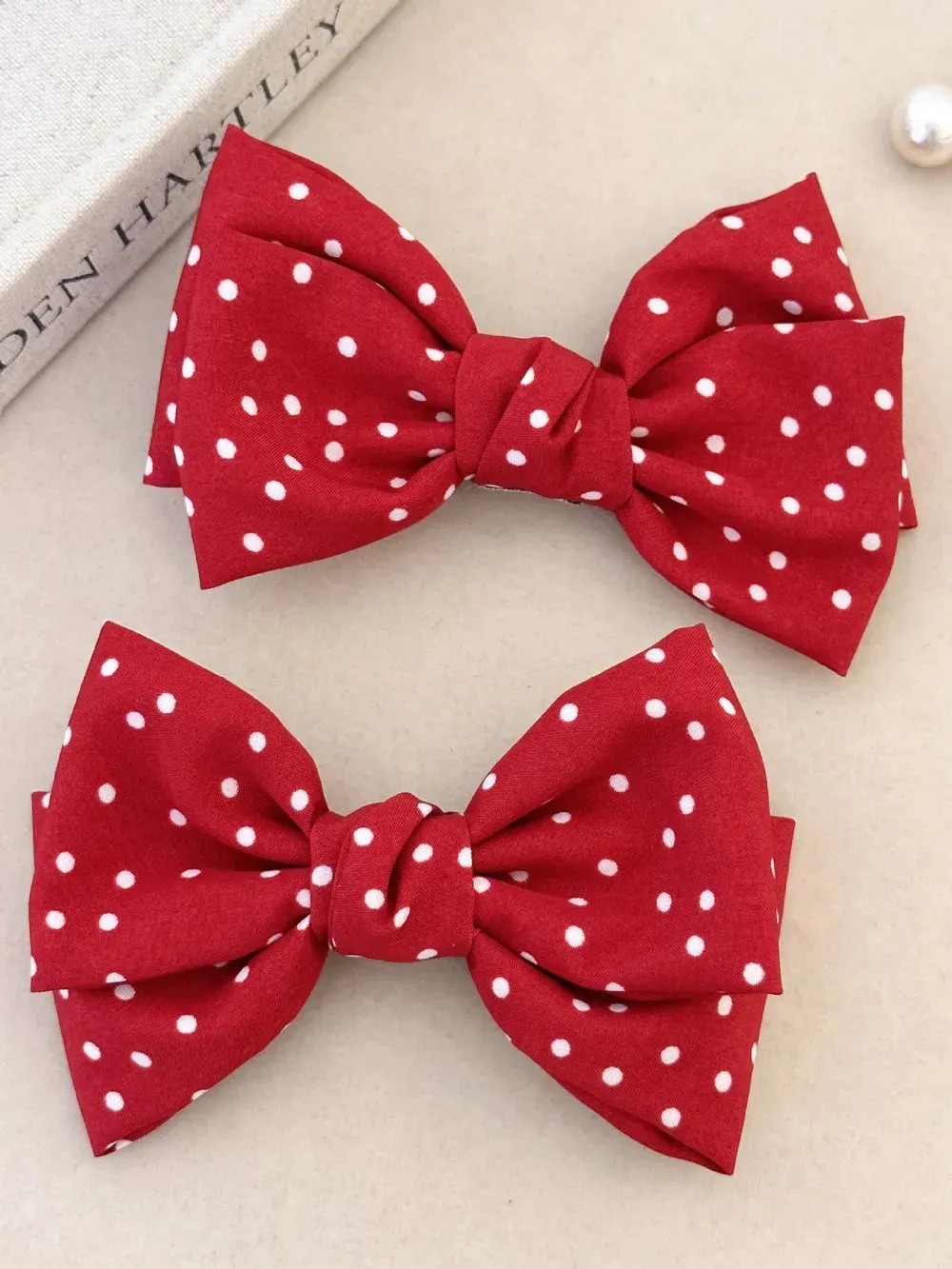 2-Piece Polka Dot Bow Hair Clip sold by Gigi Laurent