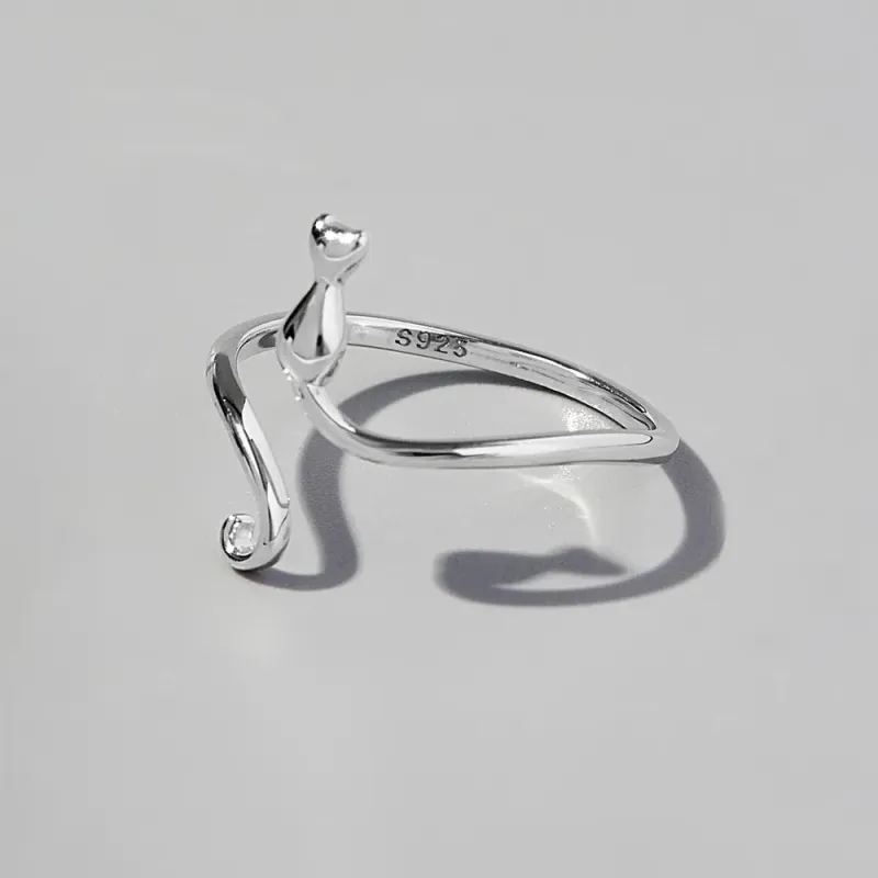 Cat Shape 925 Sterling Silver Ring sold by Gigi Laurent