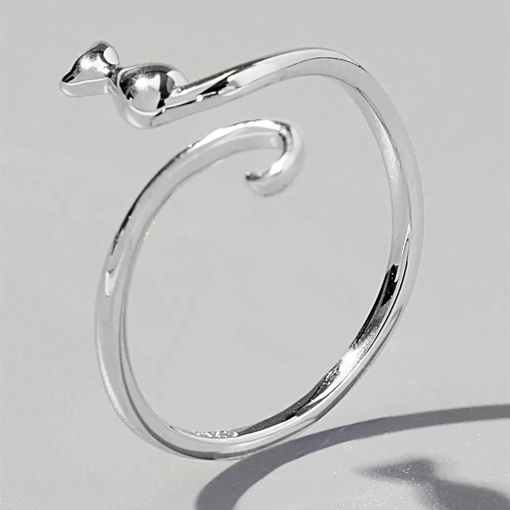 Cat Shape 925 Sterling Silver Ring sold by Gigi Laurent product image thumbnail 3
