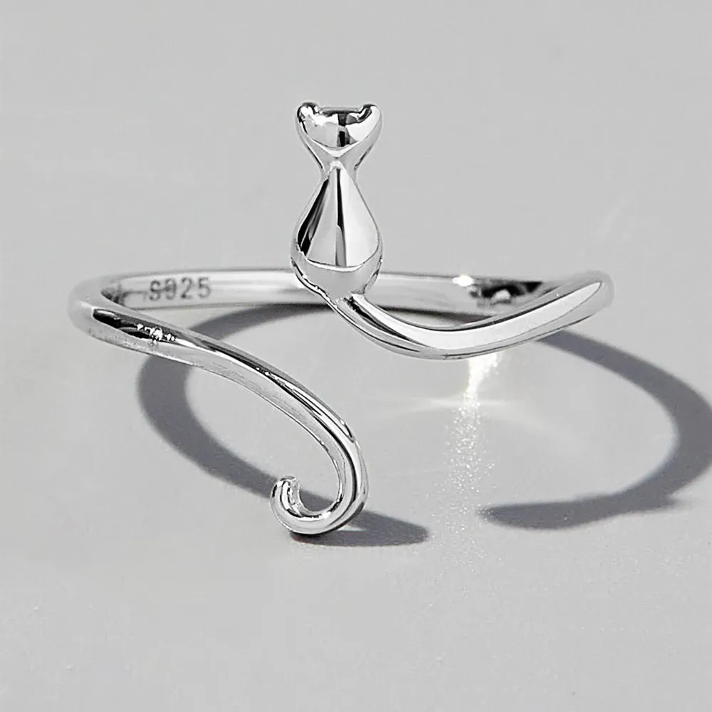 Cat Shape 925 Sterling Silver Ring sold by Gigi Laurent product image thumbnail 4