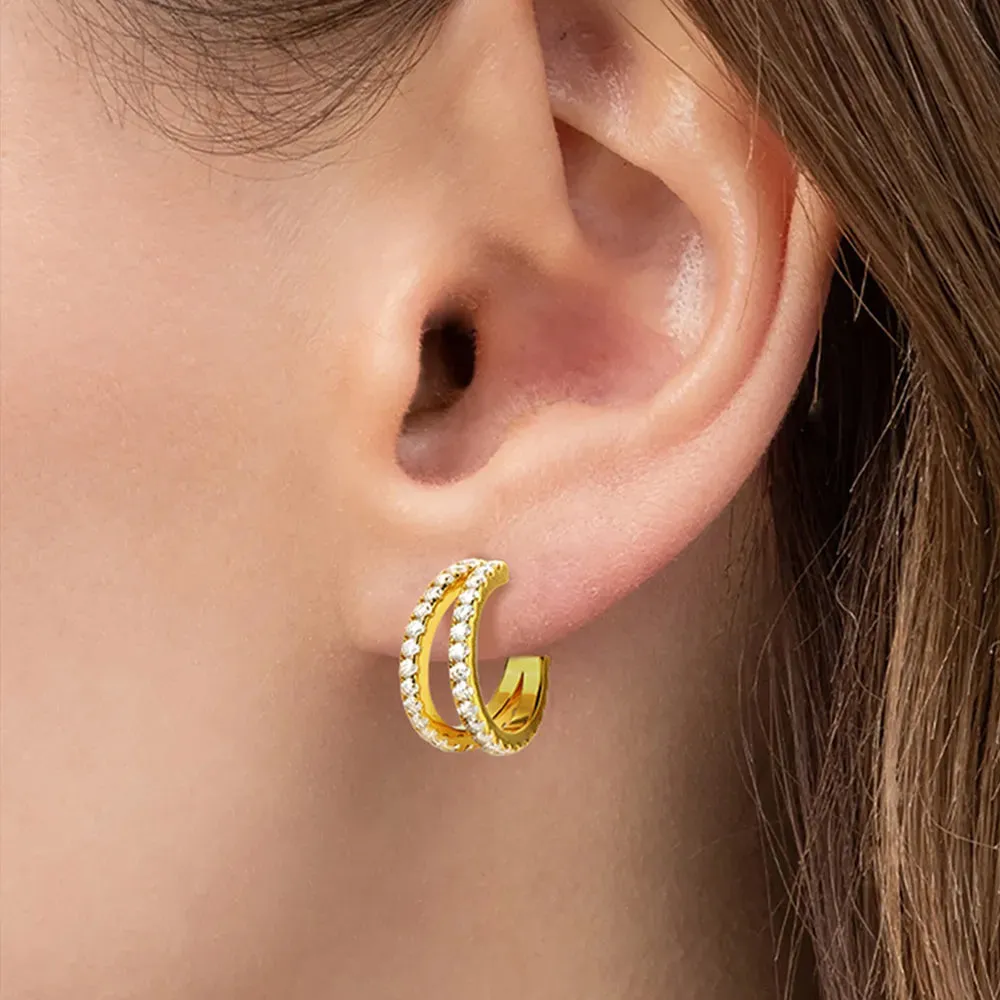 Moissanite 925 Sterling Silver C-Hoop Earrings sold by Gigi Laurent product image thumbnail 5