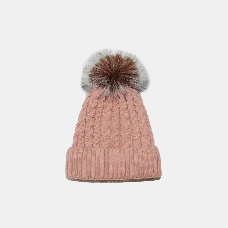 Cable Knit Winter Hat with Pompom sold by Gigi Laurent