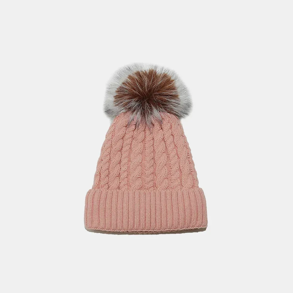 Cable Knit Winter Hat with Pompom sold by Gigi Laurent