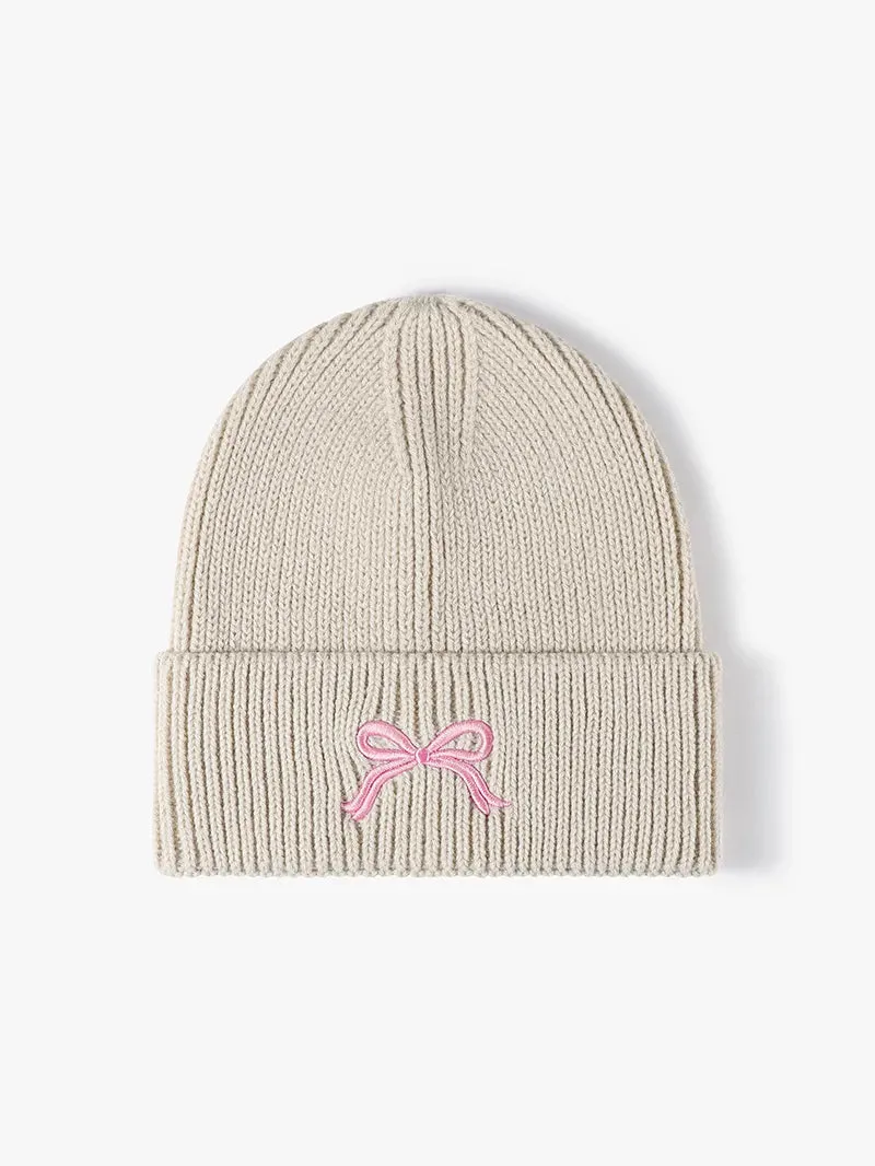 Embroidered Bow Knit Hat sold by Gigi Laurent product image thumbnail 3