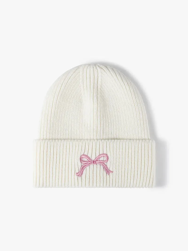 Embroidered Bow Knit Hat sold by Gigi Laurent