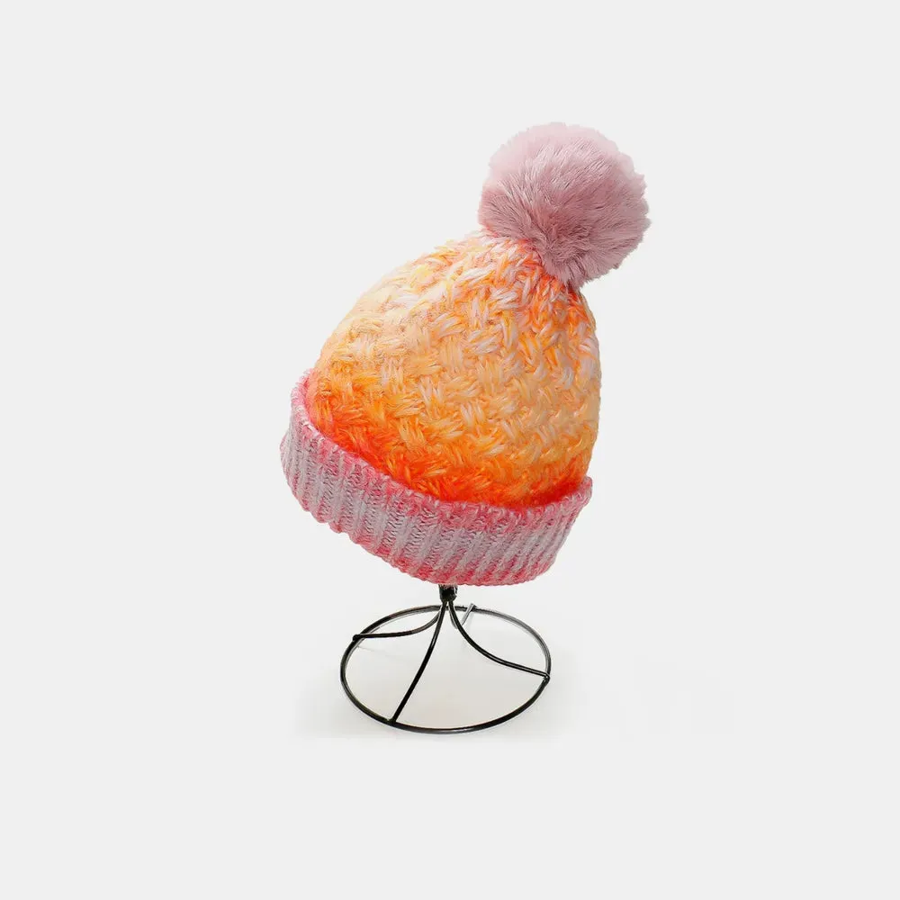Gradient Knit Hat with Pompom sold by Gigi Laurent
