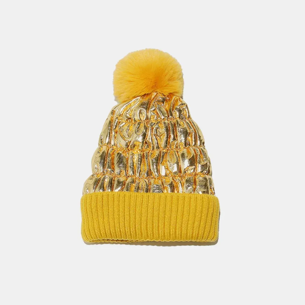Thermal Knit Hat with Pompom sold by Gigi Laurent