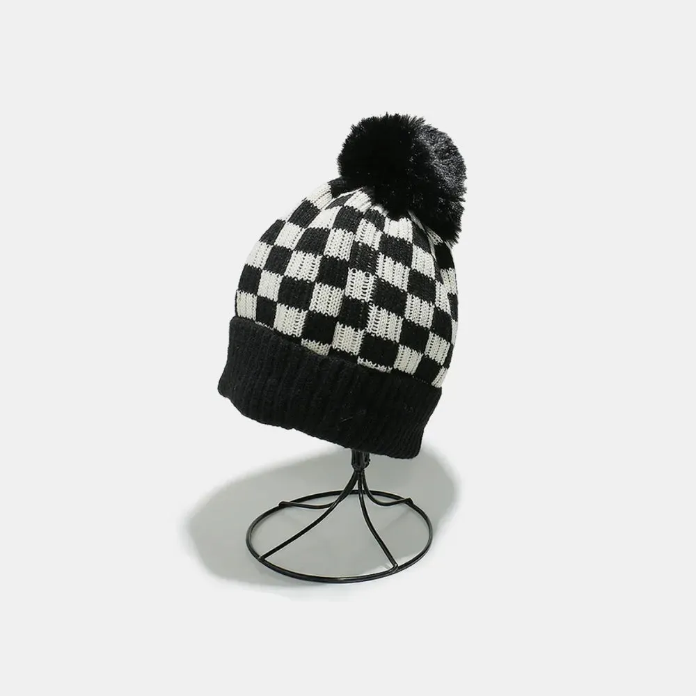 Checkered Knit Hat with Pompom sold by Gigi Laurent product image thumbnail 5
