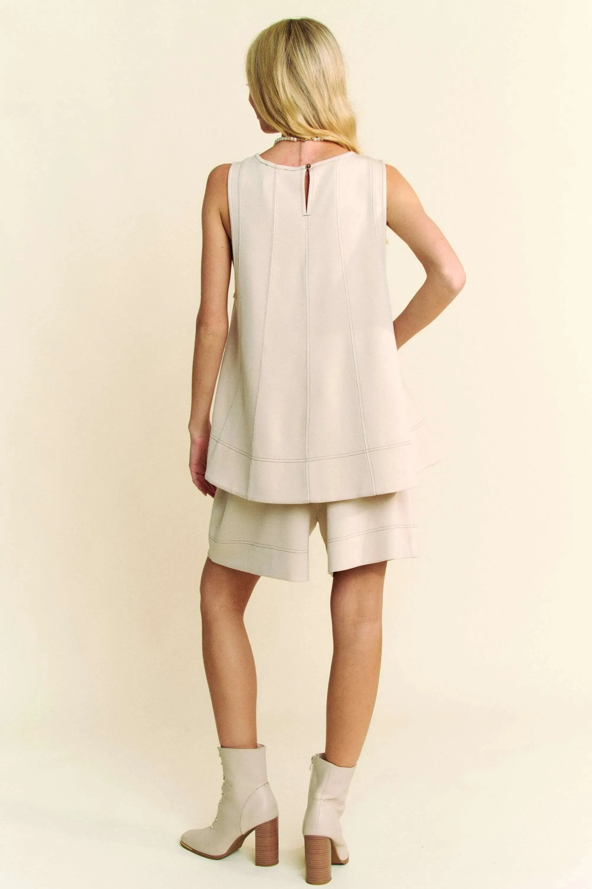 Davi & Dani Contrast Seam Top and Short Set sold by Gigi Laurent product image thumbnail 3