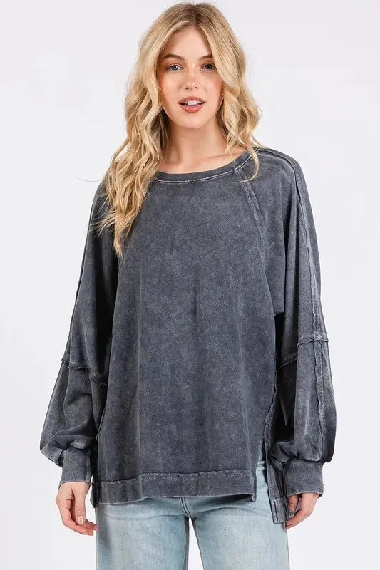 Mittoshop Mineral Wash Raglan Long Sleeve Oversized Top sold by Gigi Laurent product image thumbnail 4