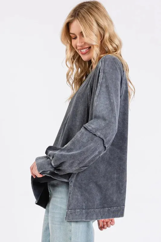 Mittoshop Mineral Wash Raglan Long Sleeve Oversized Top sold by Gigi Laurent product image thumbnail 5