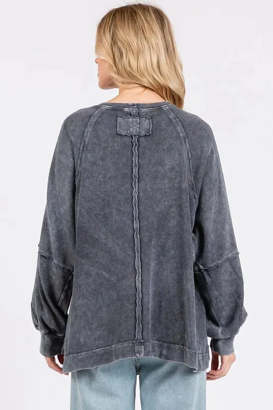 Mittoshop Mineral Wash Raglan Long Sleeve Oversized Top sold by Gigi Laurent product image thumbnail 2