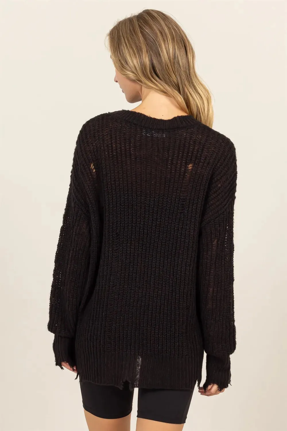 HYFVE Distressed Long Sleeve Knit Top sold by Gigi Laurent product image thumbnail 2