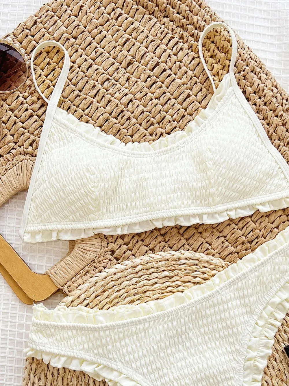 Frill Textured Spaghetti Strap Two-Piece Swim Set sold by Gigi Laurent product image thumbnail 3