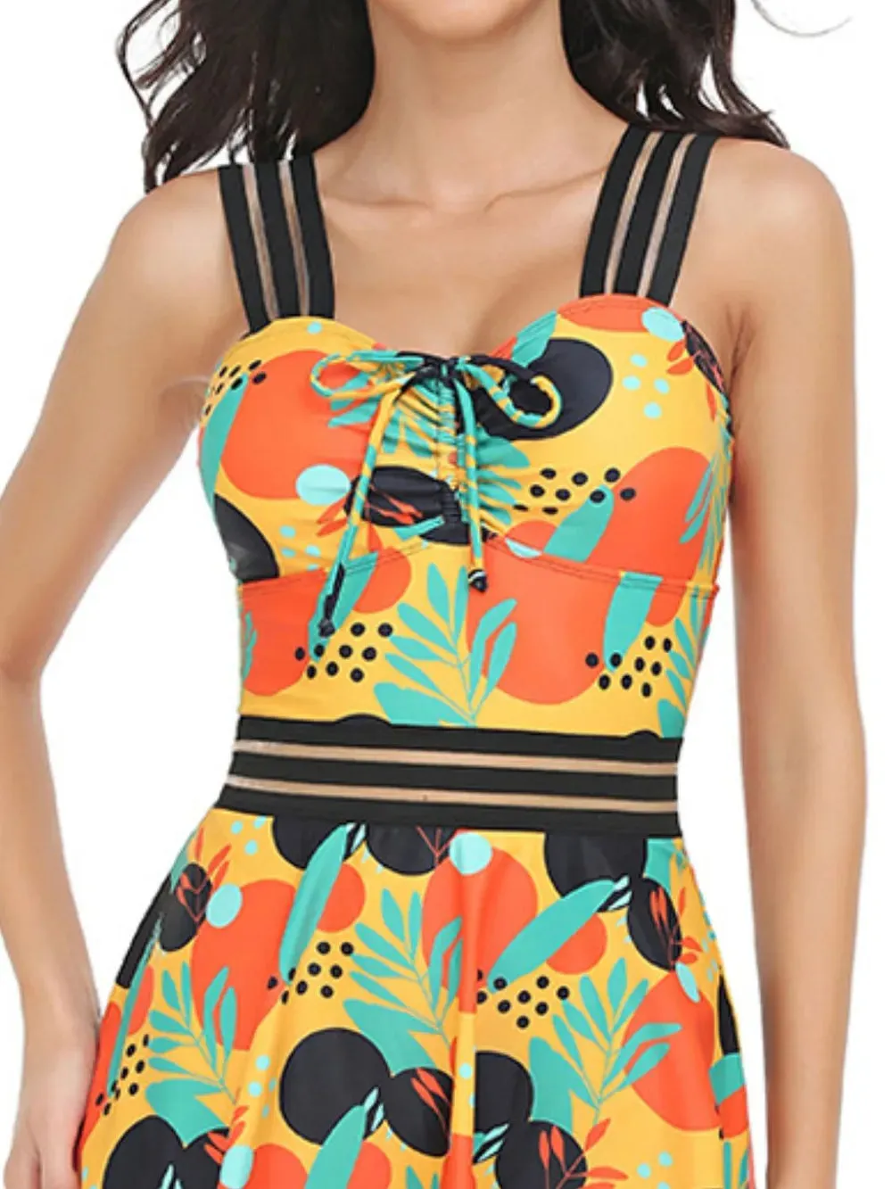 Ruched Printed Sweetheart Neck Two-Piece Swim Set sold by Gigi Laurent product image thumbnail 3