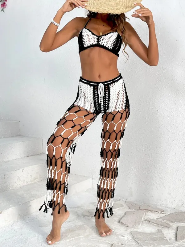 Cutout Halter Neck Top and Pants Two-Piece Swim Set sold by Gigi Laurent