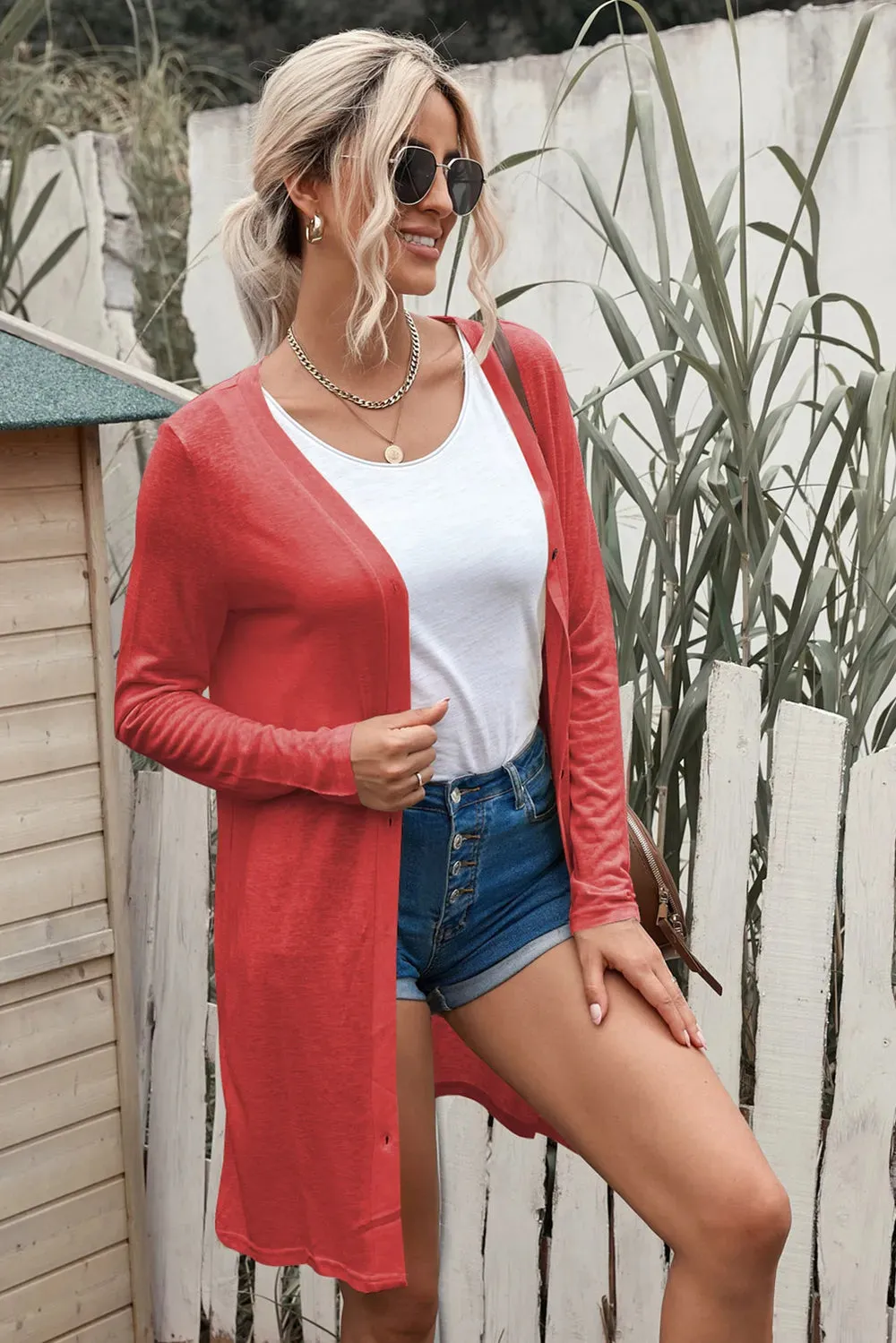 Button Up Long Sleeve Cover Up sold by Gigi Laurent product image thumbnail 5
