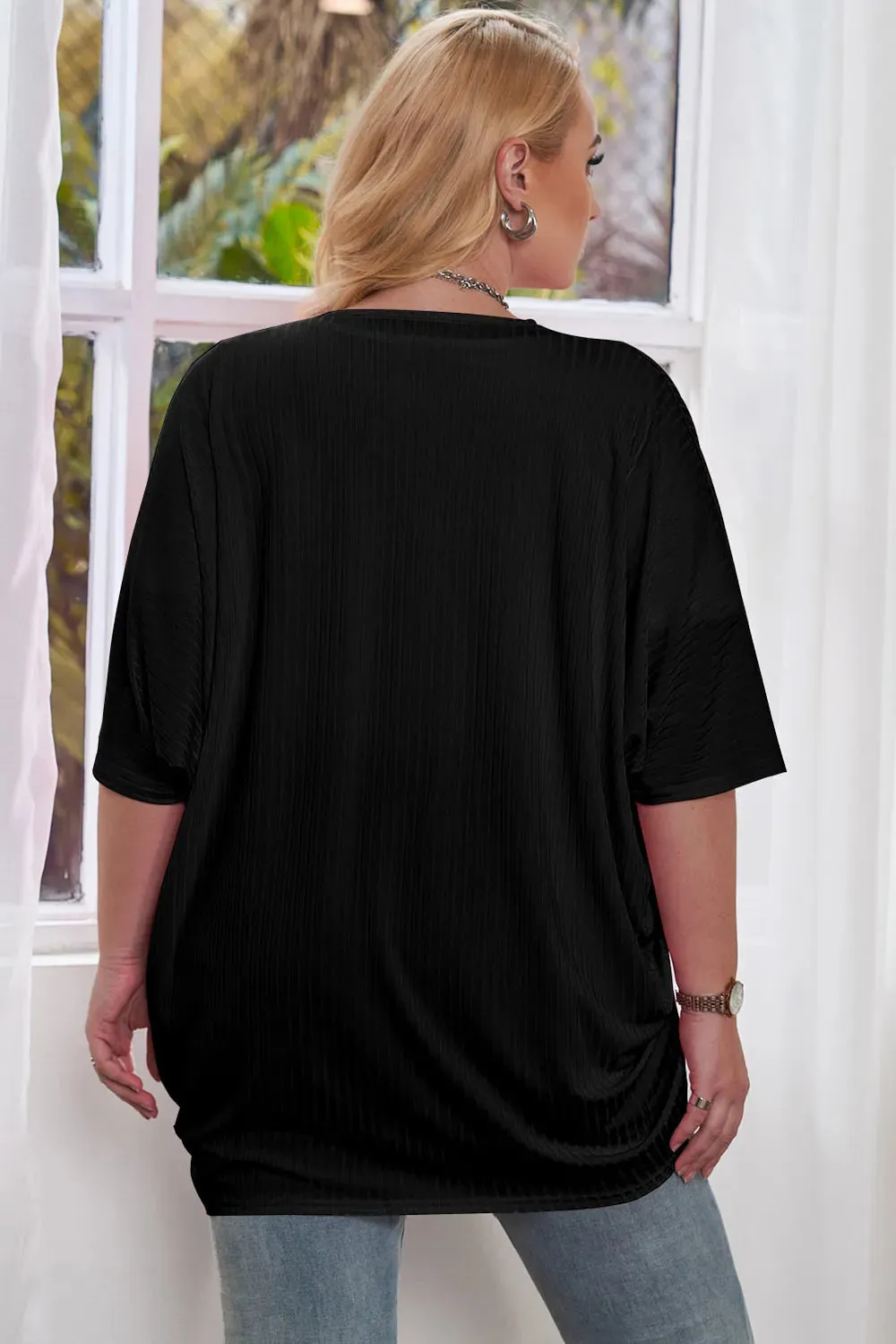Plus Size Ribbed Cocoon Cover Up sold by Gigi Laurent product image thumbnail 3
