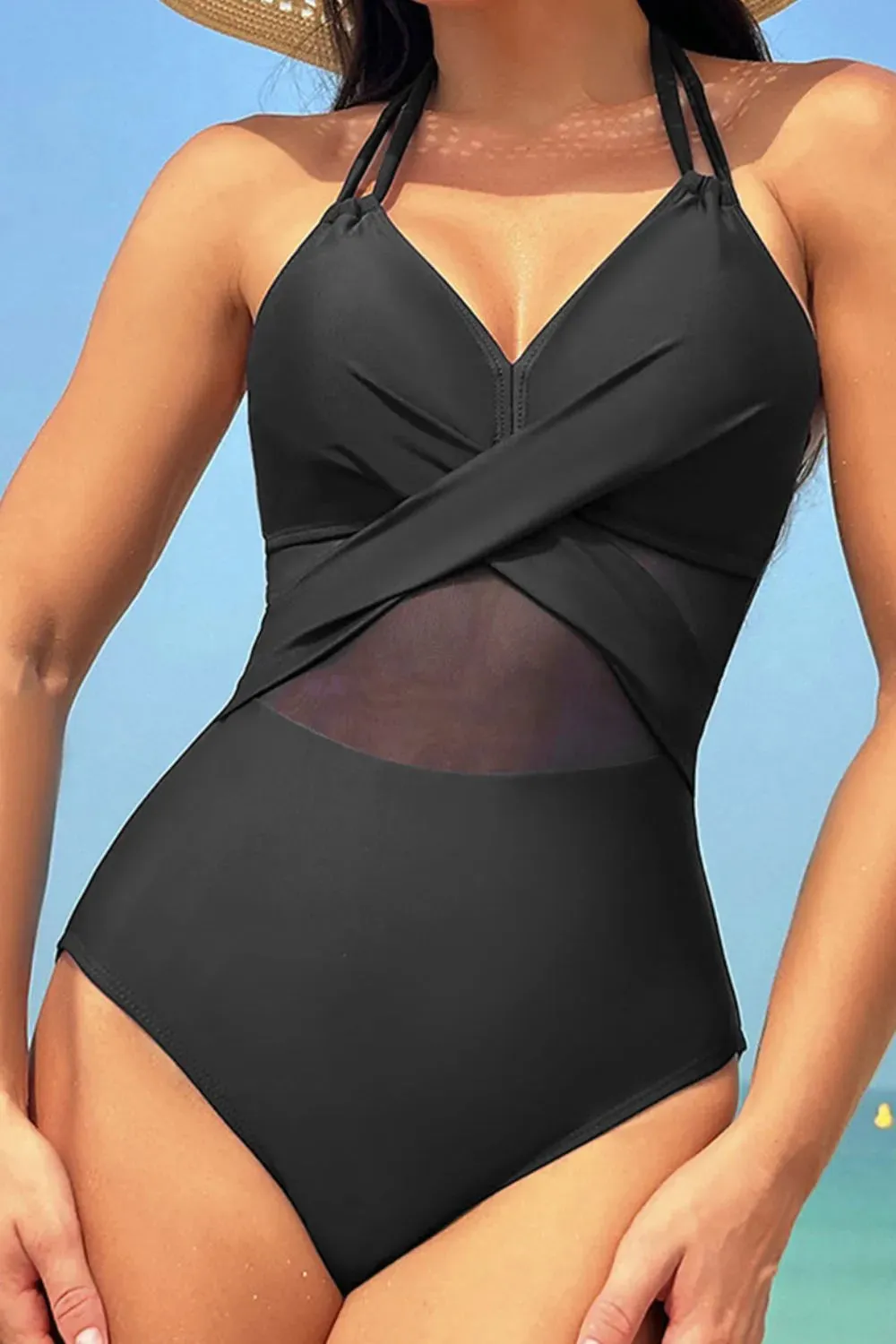 Crisscross Halter Neck One-Piece Swimwear sold by Gigi Laurent product image thumbnail 2
