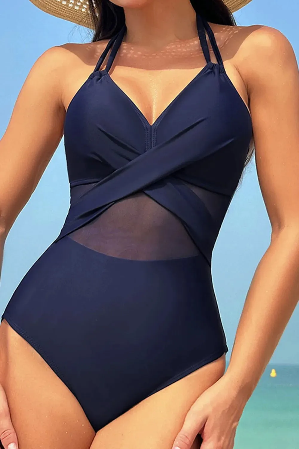Crisscross Halter Neck One-Piece Swimwear sold by Gigi Laurent product image thumbnail 5