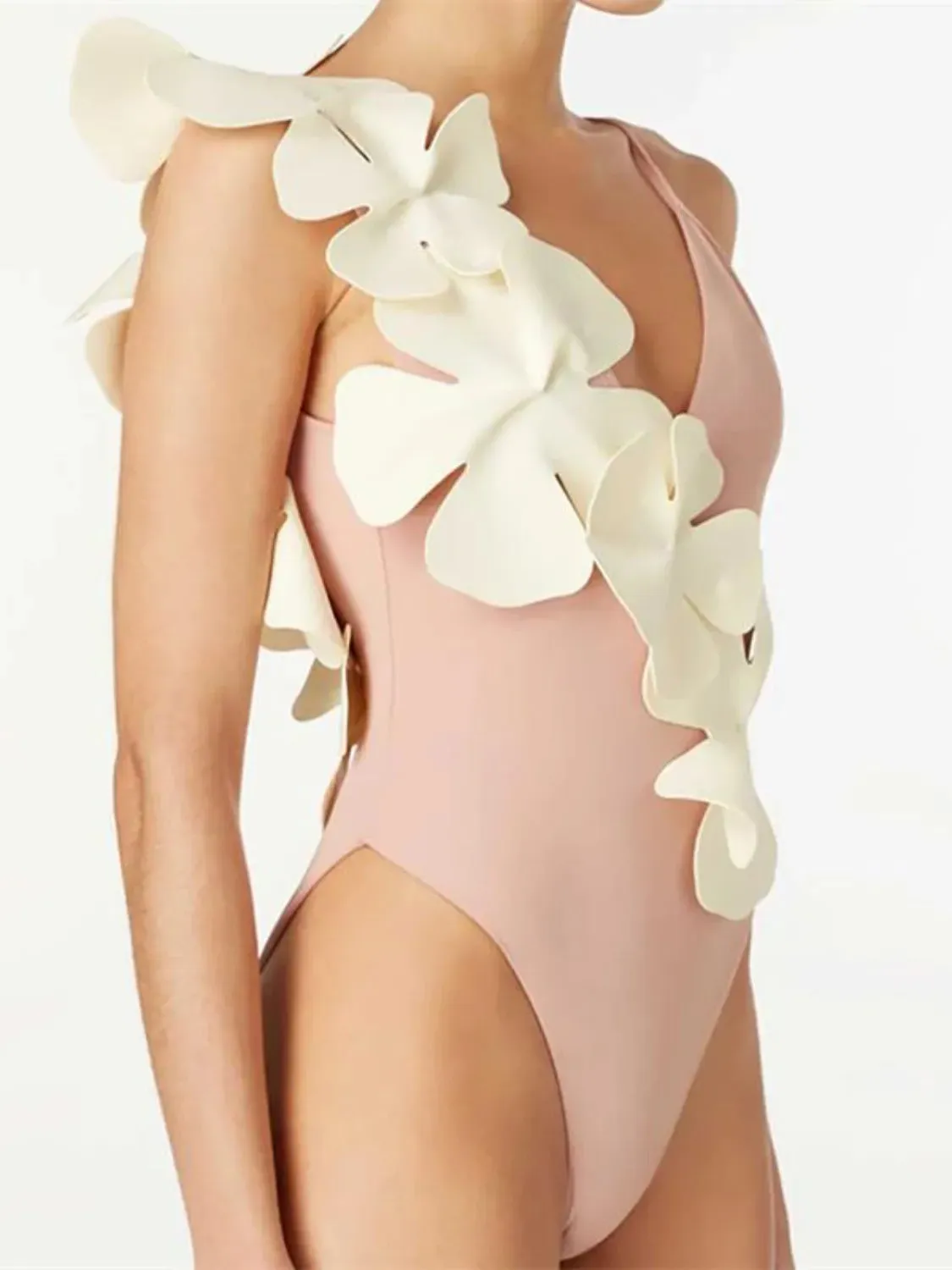Contrast Flower Spaghetti Strap One-Piece Swimwear sold by Gigi Laurent product image thumbnail 3