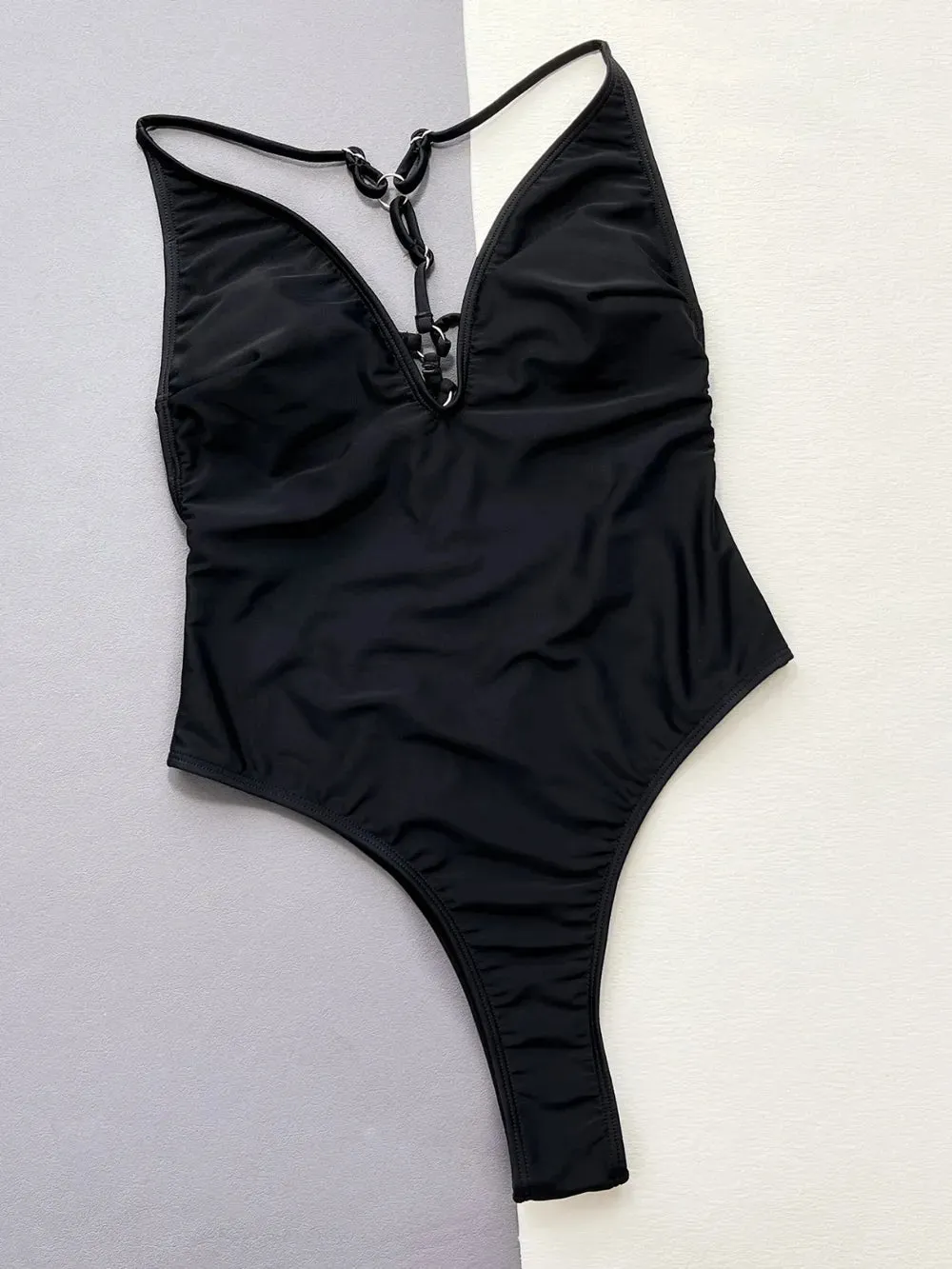 Cutout Plunge Spaghetti Strap One-Piece Swimwear sold by Gigi Laurent product image thumbnail 3