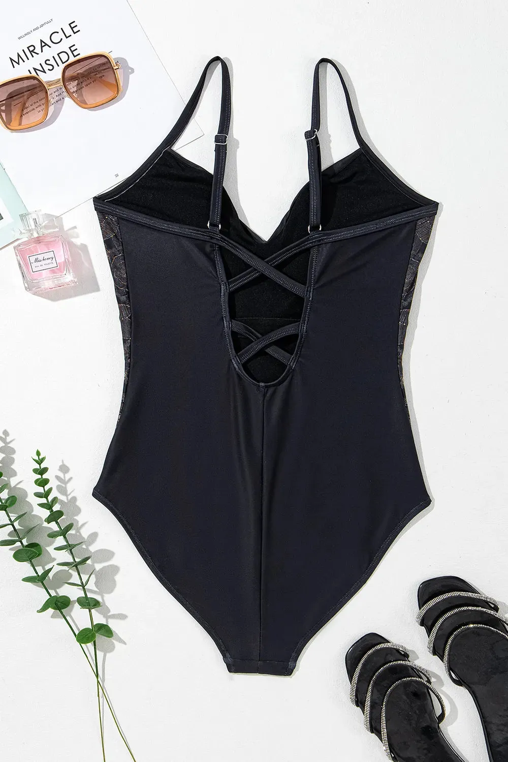 Embroidered V-Neck One-Piece Swimwear sold by Gigi Laurent product image thumbnail 3