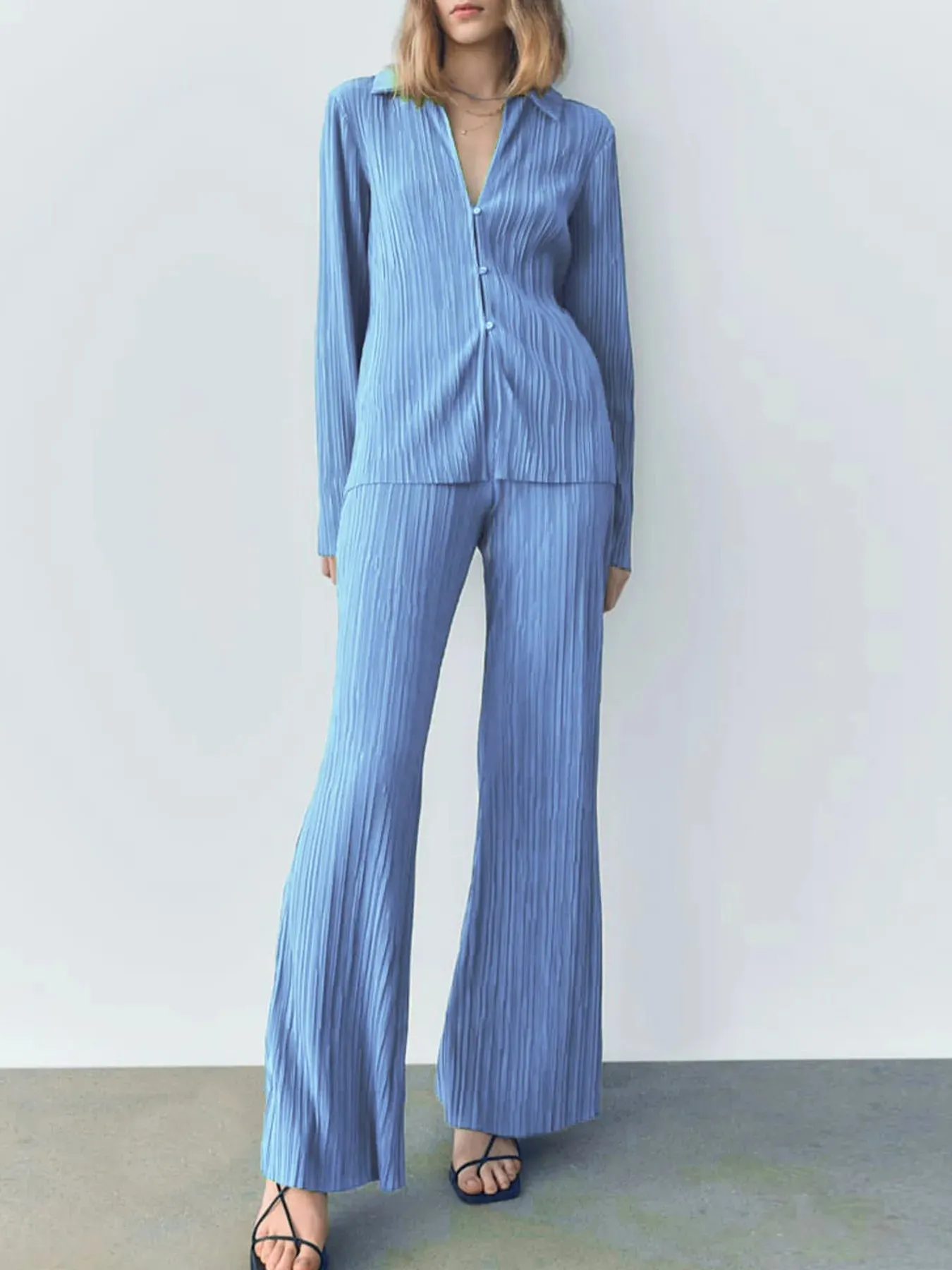 Texture Long Sleeve Top and Pants Lounge Set sold by Gigi Laurent product image thumbnail 4