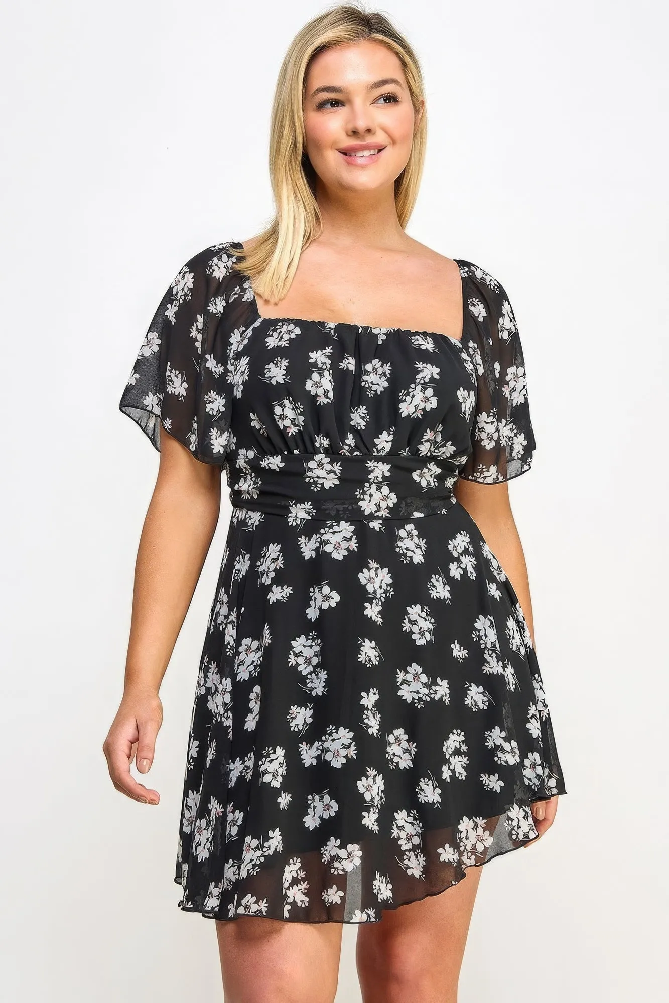 Plus Size Floral Chiffon Dress sold by Gigi Laurent product image thumbnail 3